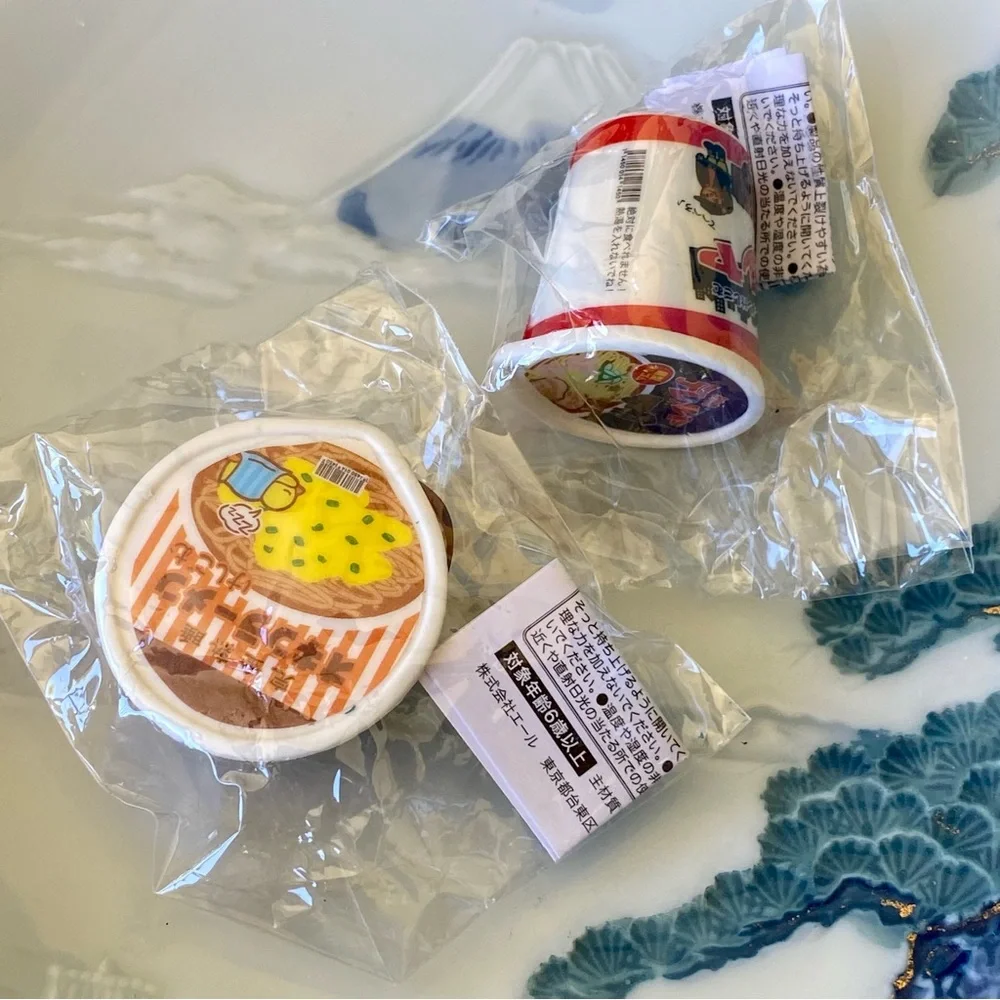 NEW Miniatures Ramen Noodles Eraser Set Two